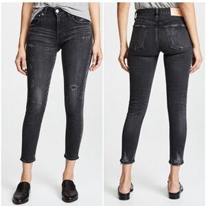 NEW NWT Moussy Vintage Denim Velma Jeans Distressed Black 25